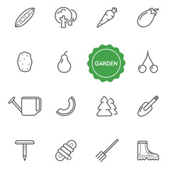 Set of Garden Vector Illustration Elements can be used as Logo or Icon in premium quality