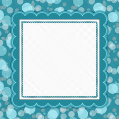 Teal Polka Dot Frame Background