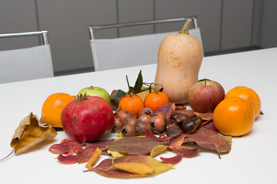 A table of autumn fruits