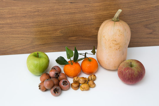 A table of autumn fruits