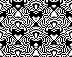 Endless monochrome symmetric pattern, graphic design. Geometric
