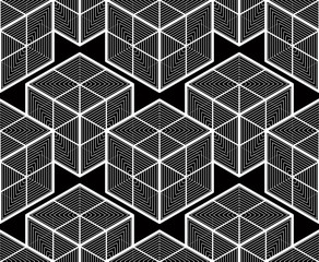 Seamless optical ornamental pattern with three-dimensional geome