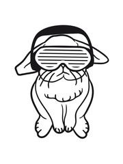 party music dj disco celebrate glasses headphones funny bunny