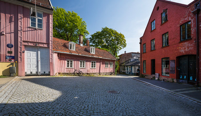 Fototapeta na wymiar Künstlerviertel Damstredet in Oslo 
