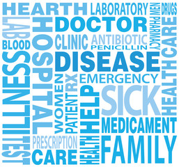 disease word cloud concept /tag cloud and words related to disease