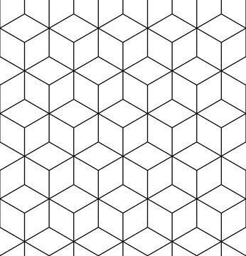 Geometric seamless pattern, endless black and white vector regul