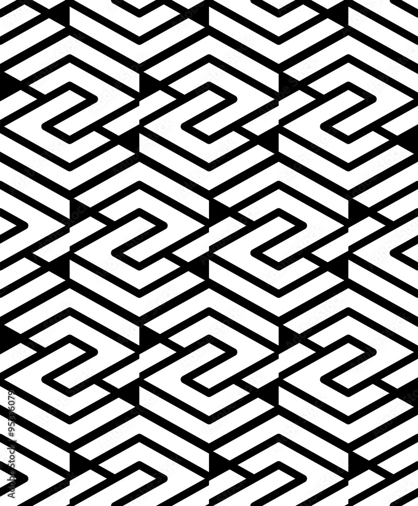 Poster geometric seamless pattern with parallel lines and geometric ele