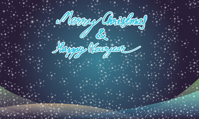 Merry christmas and happy newyear typography greeting card