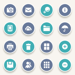 Photo collection web icons set