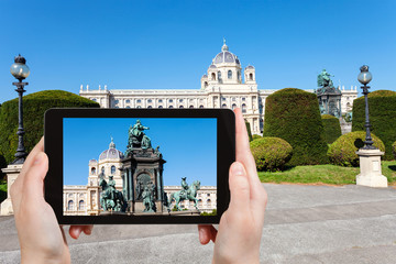 Fototapeta premium snapshot of Maria Theresa monument in Vienna
