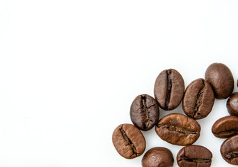 Coffee beans isolated on white background