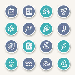 Green ecology web icons set