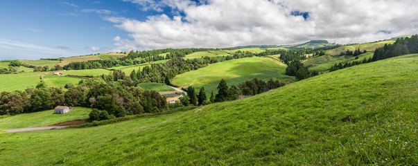Typical Landscape Panorama in Sao Miguel, Azores Islands