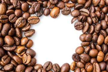 Coffee beans isolated on white background