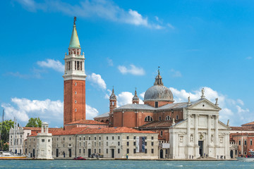 Fototapeta na wymiar Beautiful Church of San Giorgio Maggiore and its Bell Tower, Ven