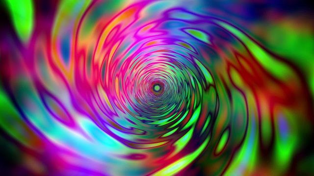 Tunnel travel psychedelic hippie colors - 1080p. Computer generated image to use for backgrounds and transitions