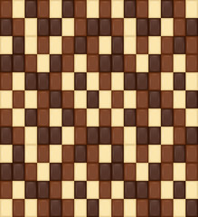 Seamless Pattern. Realistic Chocolate Bar Pieces. Milk, Dark, Wh