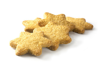 Christmas cookies in star shape isolated on a white background
