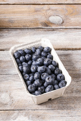 Blueberries in carton box