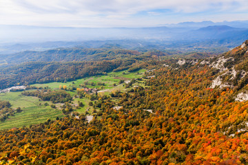 Beautiful autumn landscape in La Garrotxa, Catalonia