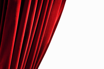 Red closed curtain - isolated
