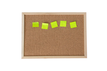 blank green note paper with on brown notice cork board