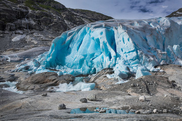 Blauer Gletscher Nigardsbreen in Norwegen
