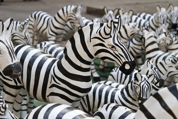 Fototapeta na wymiar Wood zebra on a market in Thailand