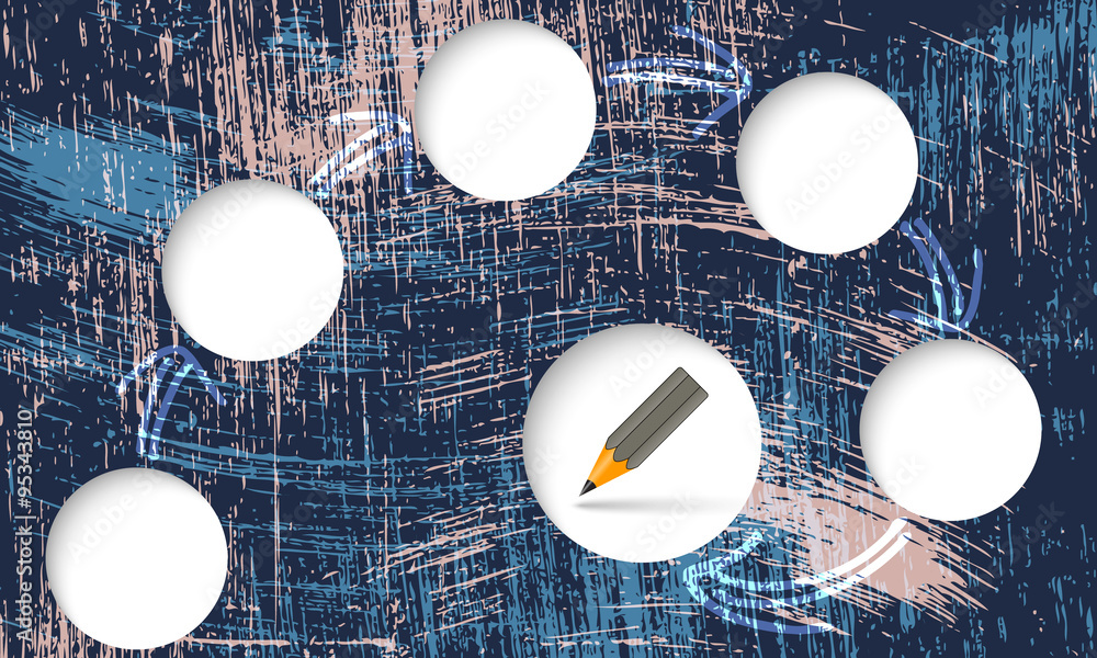 Poster Vector scratched background and circular boxes for your text and