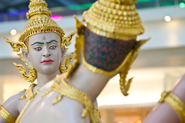 Statues in Bangkok airport