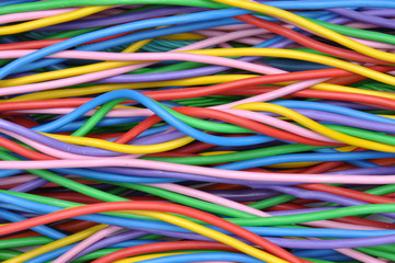 Colored wires and cables in electrical and telecommunication networks