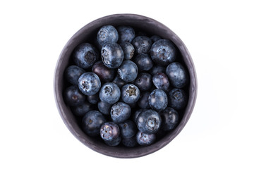 Blueberries on white background