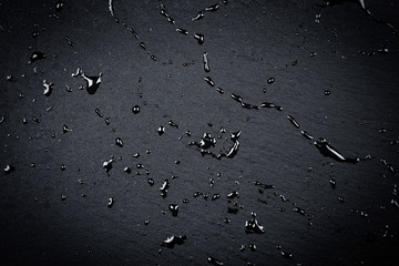Water on dark stone surface