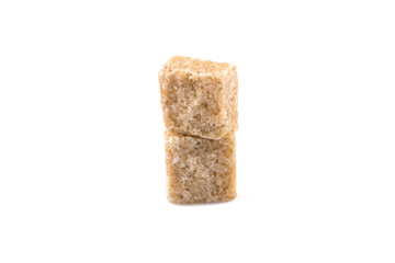 brown sugar cube isolated