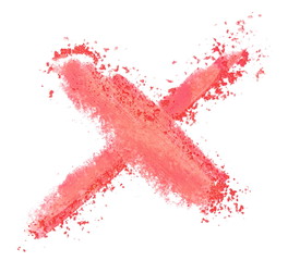 photo grunge red chalks delete web icon isolated on white background, with clipping path