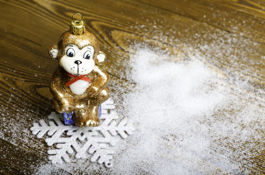 Christmas monkey and a snowflake