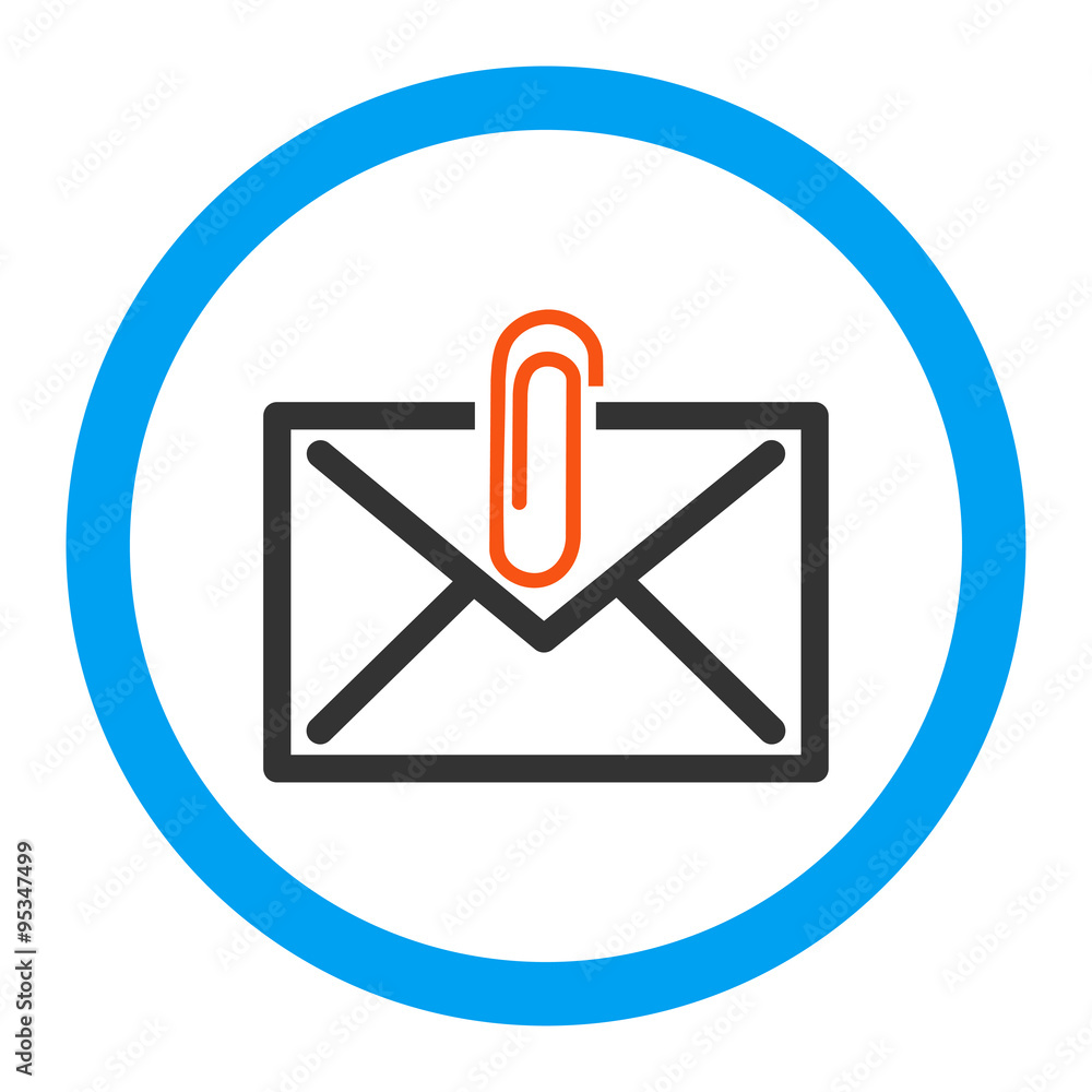 Poster mail attachment rounded vector icon