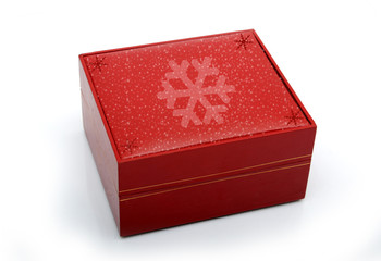  Red Christmas Gift box isolated on white background