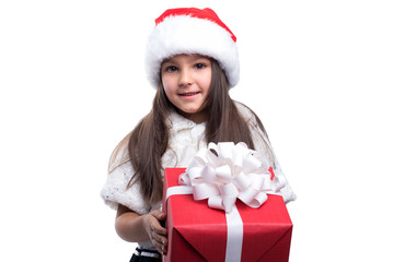 Girl holding a big gift