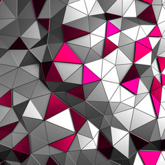 Obraz premium Abstract 3D Rendering of Low Poly Metal Surface.