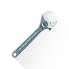 vector flat adjustable wrench illustration icon.