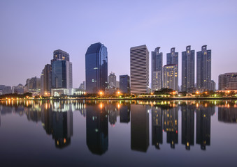 Fototapeta na wymiar Large buildings cityscape in Bangkok , Thailand .