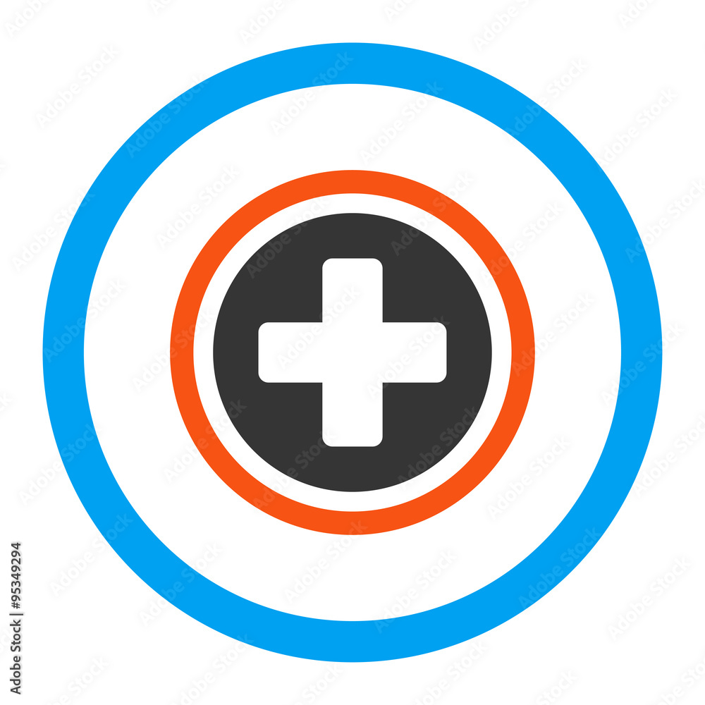 Poster rounded cross rounded vector icon