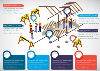 illustration of info graphic house structure concept in isometric graphic
