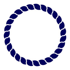 Circle blue navy rope vector line art isolated