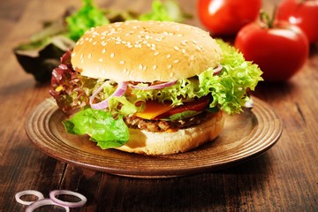 Fresh Homemade Veggie Burger with mushroom-hazelnut patty