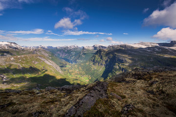 Naklejka premium Geiranger fjord from Dalsnibba 