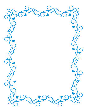 Blue frame with hearts