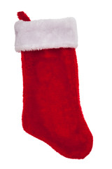 Obraz na płótnie Canvas Red plush Christmas stocking