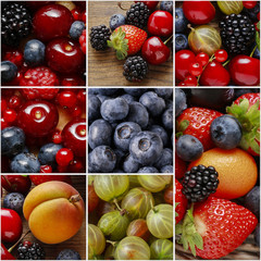 Collage with fruits